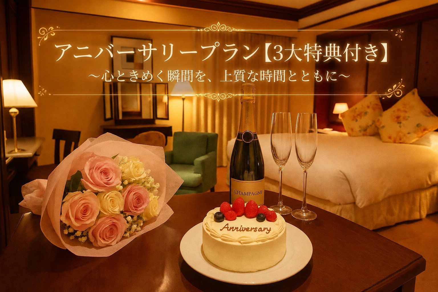 アニバーサリープラン＜3大特典付き＞～心ときめく瞬間を、上質な時間とともに～