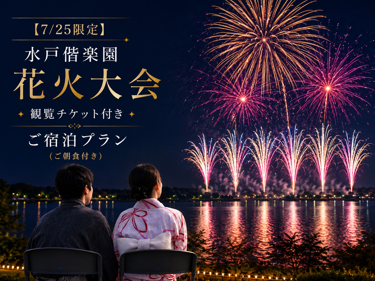【7/25限定】水戸偕楽園花火大会 観覧チケット付きご宿泊プラン(朝食付)