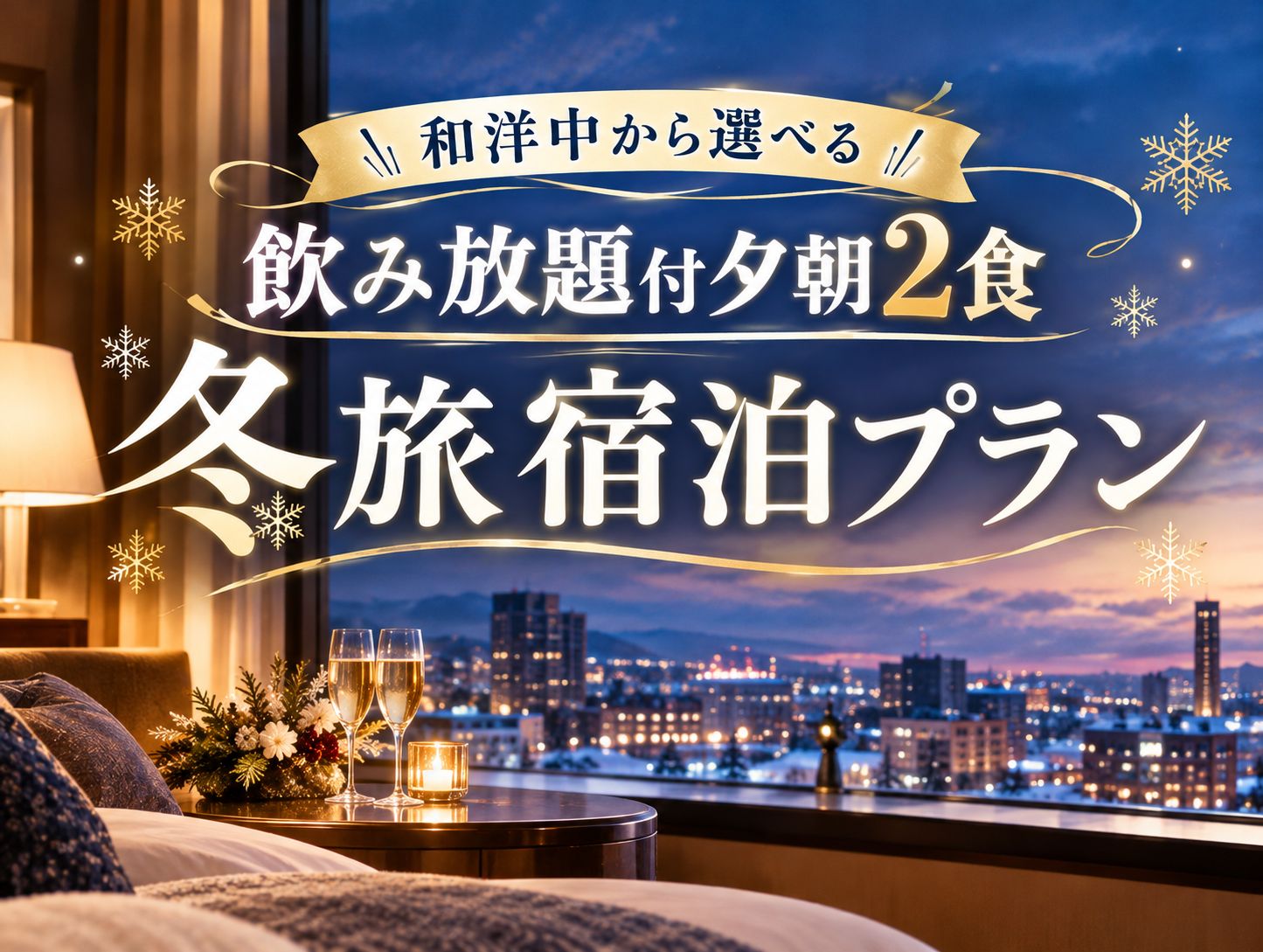 ◇朝夕飲み放題2食付◇ 冬旅宿泊プラン<和洋中から選べる>